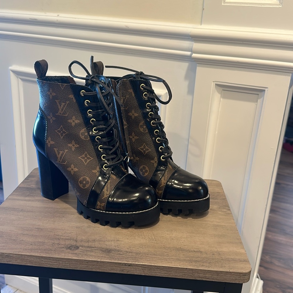 Louis Vuitton Black and Brown Ankle Boots